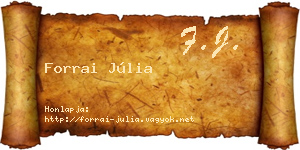 Forrai Júlia névjegykártya