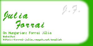 julia forrai business card